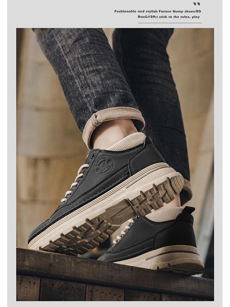 Martin Men's Spring Breathable Work Boots - Trendy, Versatile, Thick-Soled Casual Skate Shoes