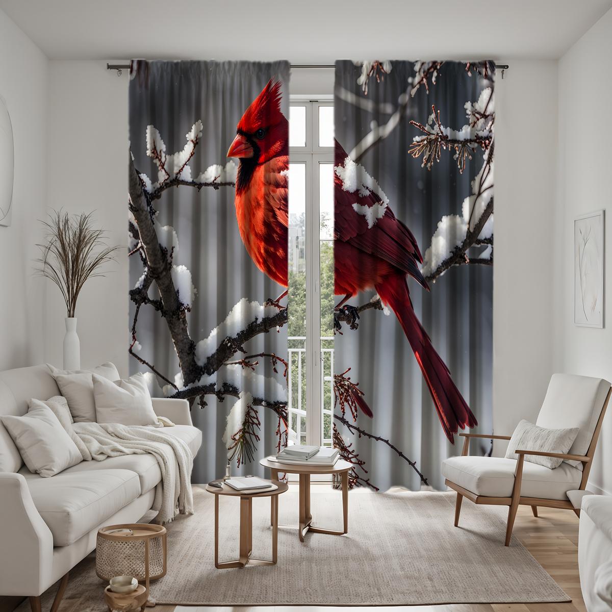 

2 шт. HD кедровые верхние ветки Magpie декоративная занавеска White tie цифровая печать занавеска стиль украшения дома Украшение livi W52H63inchW132H160cm