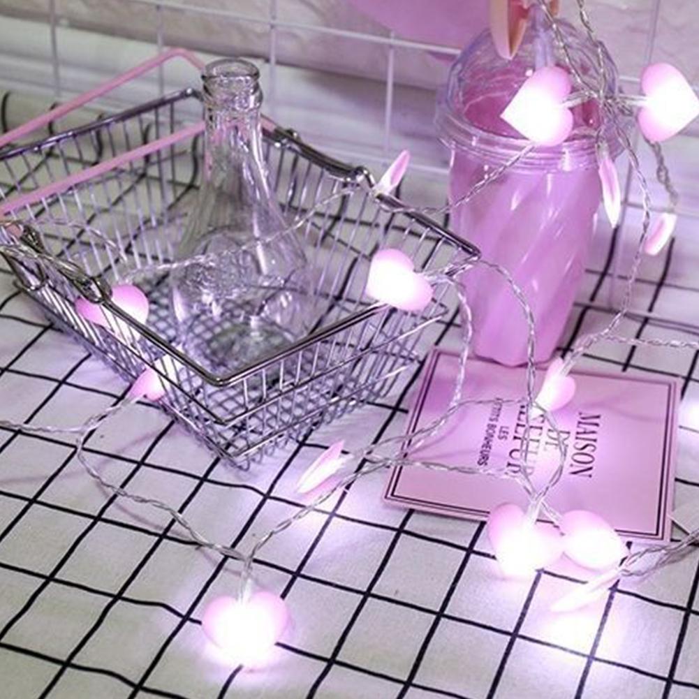 LED Colorful Heart String Lights Romantic Heart Lamp Valentine's Day Party Room Decorations Wedding Decorations