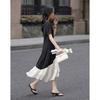 Elegant Patchwork Short Sleeve A-line Dress
