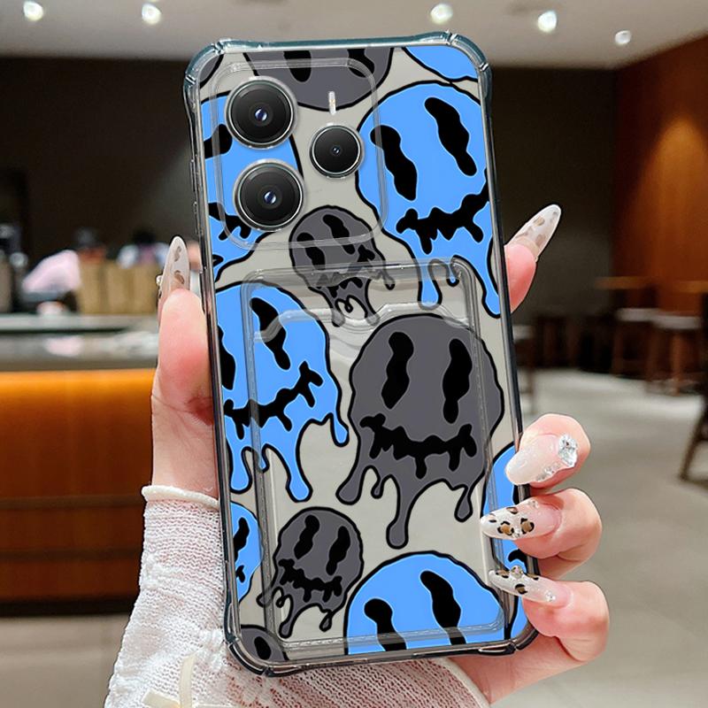 Astronaut Printed Card Slot Clear Phone Case For Xiaomi 14T 13T Pro Poco F6 Pro X6 C65 Redmi Note 13 Pro 12 11 Soft Silicone Shockproof Bumper Cover