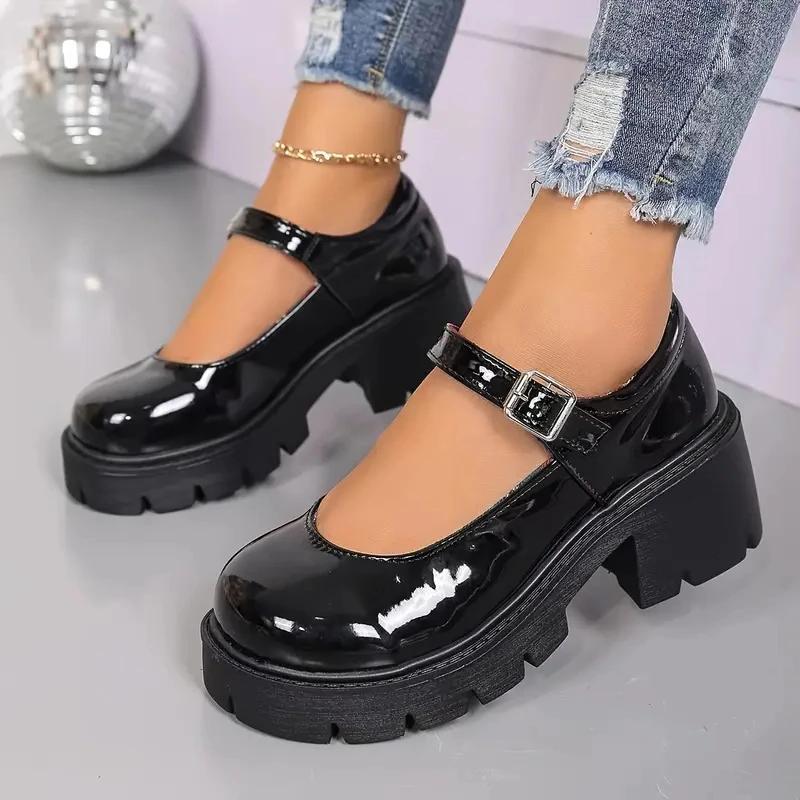 

Женские туфли в стиле Лолиты в японском стиле Туфли Мэри Джейн для женщин Винтажные туфли на высоком каблуке и платформе для студентов колледжа De Mujer 42 чёрный