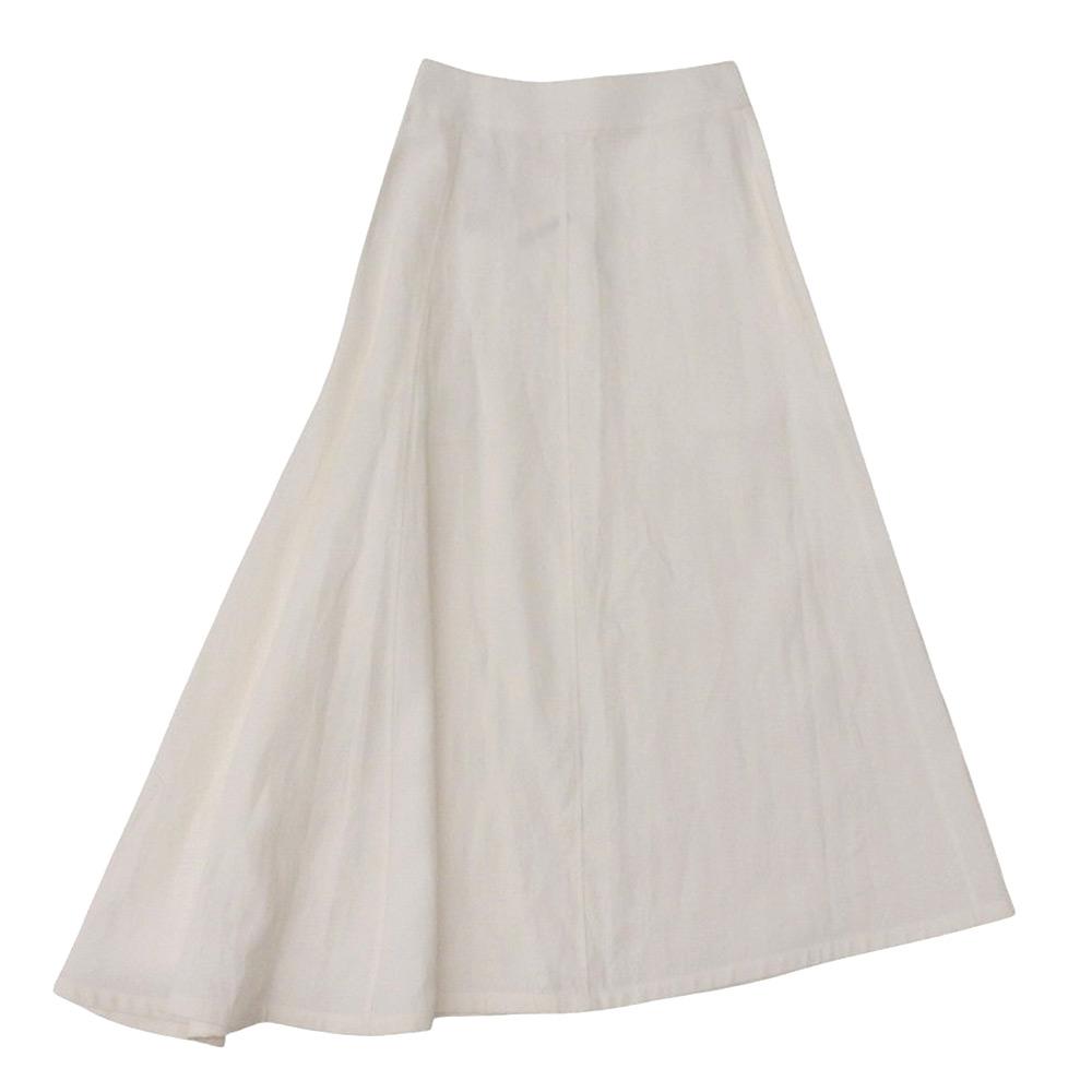 Jil Sander Linen Midi Flare Skirt for Women, White, Size 30, 2022, J01MA0006 Skirt 30 whiteUsed