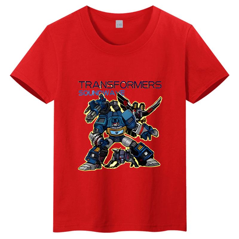 "Transformers Decepticons Cartoon Print Children's T-shirt Pure Cute Short-sleeved Comfortable Kids Short-sleeved T-shirt