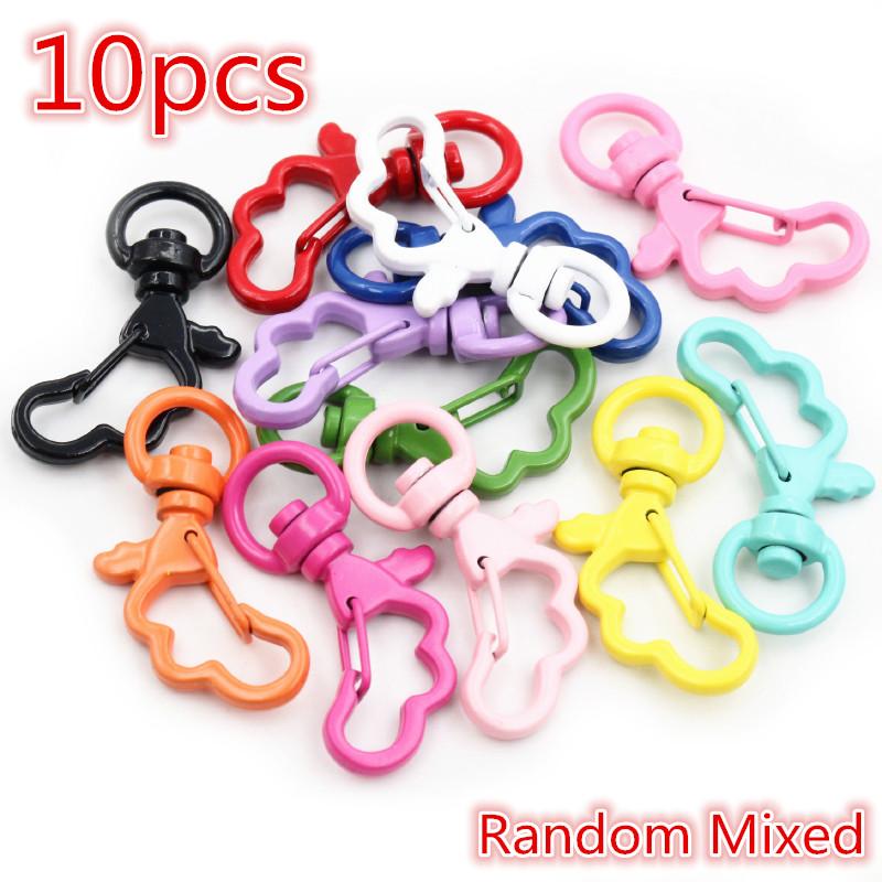 10pcs Random Mixed Snap Hook Trigger Clips Buckles For Keychain Lobster Clasp Hooks for Necklace Key Ring Clasp Jewelry Supplies
