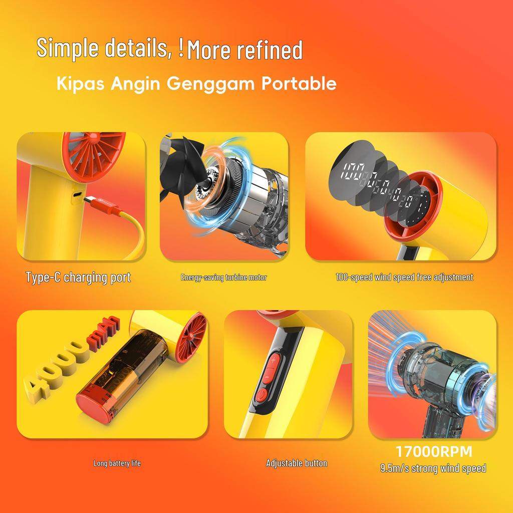 High-Speed Energy-Saving Mini Air Cannon: Powerful Handheld Fan for Personal Cooling