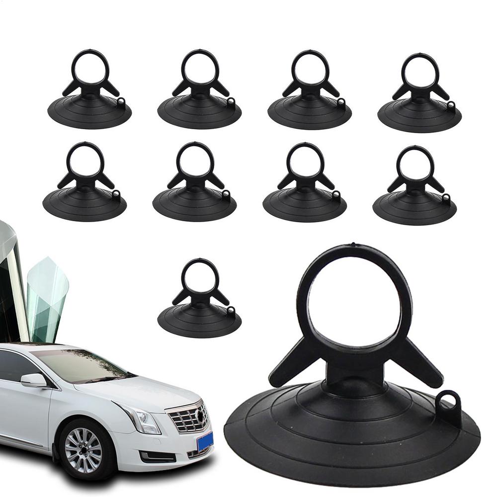 Car Suction Cup Hooks Sunshade Automotive Visor Suction Cup Reusable Automotive Pull Ring Dovetail Sucker Hooks For Windshield