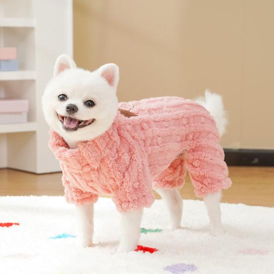 Dog Pajamas Plush Turtleneck Dog Sweater with D-ring Winter Warm Clothes Puppy Onesies for Boy Girl Small Medium Dogs