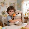 Easter Plush Bunny Toy Soft Stuffed Animal with Long Ears & Sweet Expression Safe PP Cotton Fill Cuddly Companion for Kids