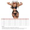 Women Strap On Lingerie Set Underwire Bra Garter Belt Leg Loops Strappy Splicing Nightwear Black S