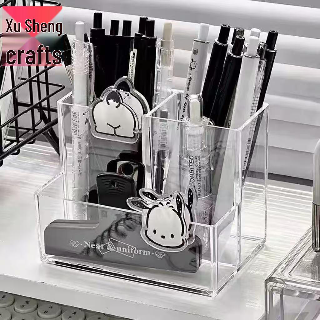 Acrylic Desktop Pen Holder and Stationery Organizer Box