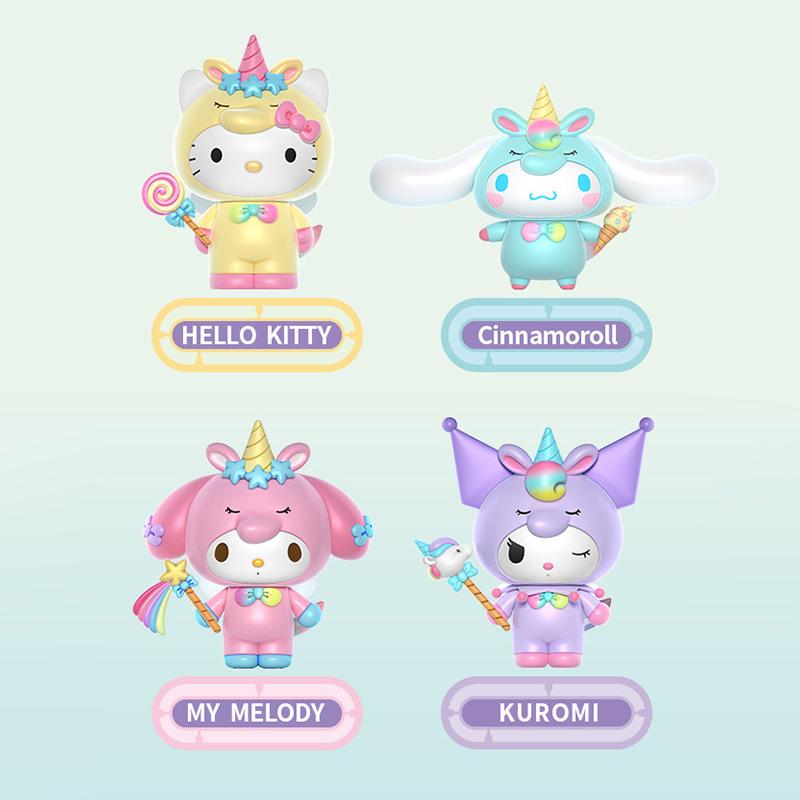 Blocos de Construção Série Sanrio Não Tóxicos Fofo Unicórnio Kuromi My Melody Cinnamoroll Hello Kitty Personagem de Anime Modelo de Tijolos Brinquedos para Crianças Presentes