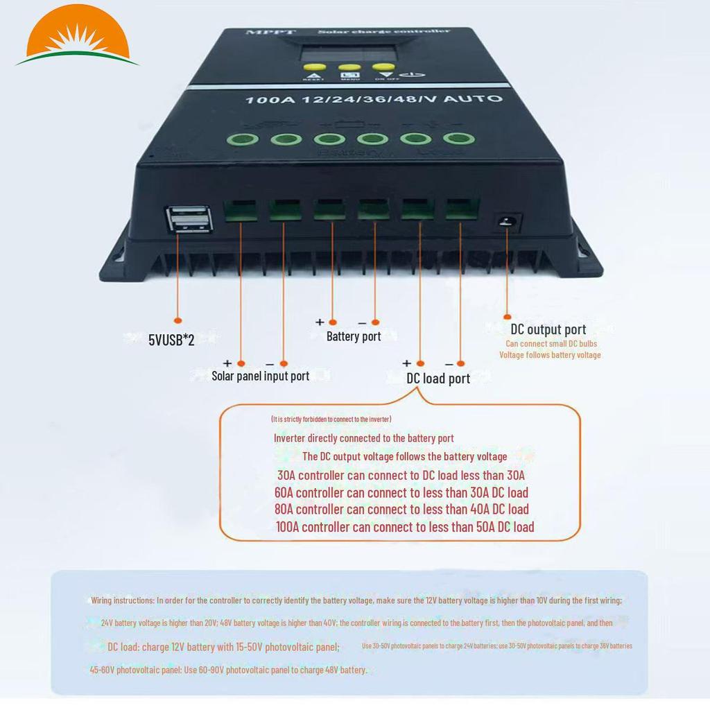 60-100A MPPT Solar Controller for 12/24/48V RV Power Generation