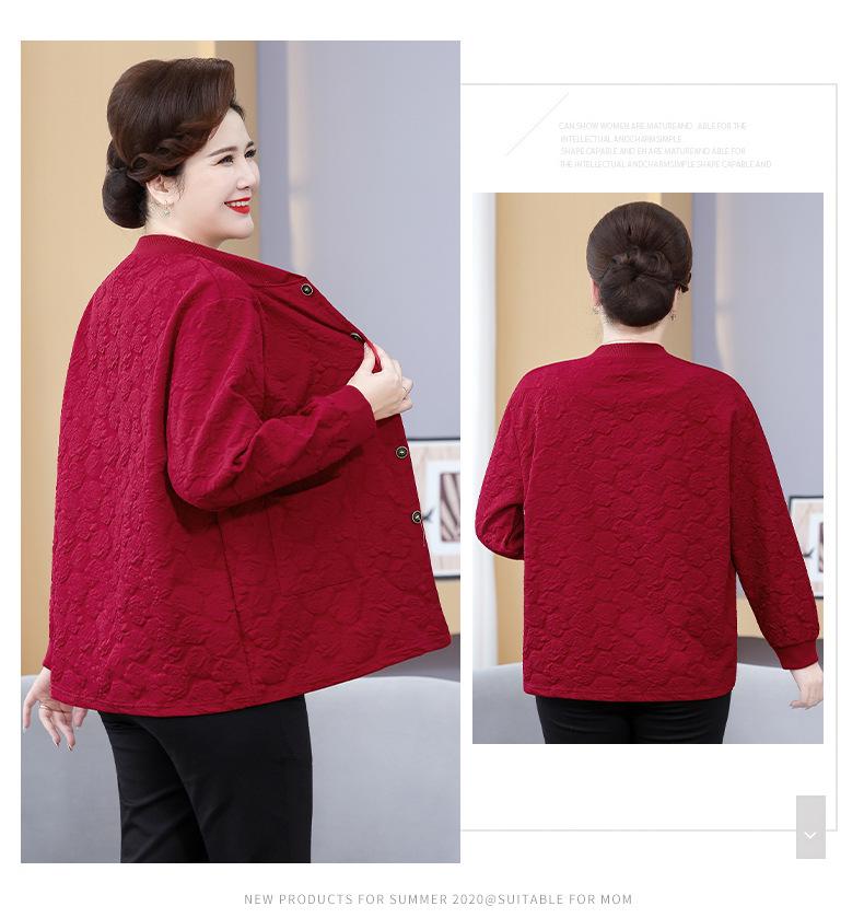 Podzimní kabát čínského stylu pro ženy středního věku ve větších velikostech - Elegantní krátká bunda