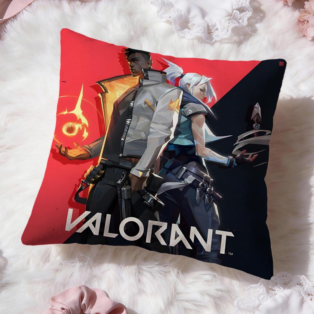 Game v-Valorants Cushion Cover Premium Comfort Reversible Pillow Cove -Two In One Design for Any Room & Car Interior
