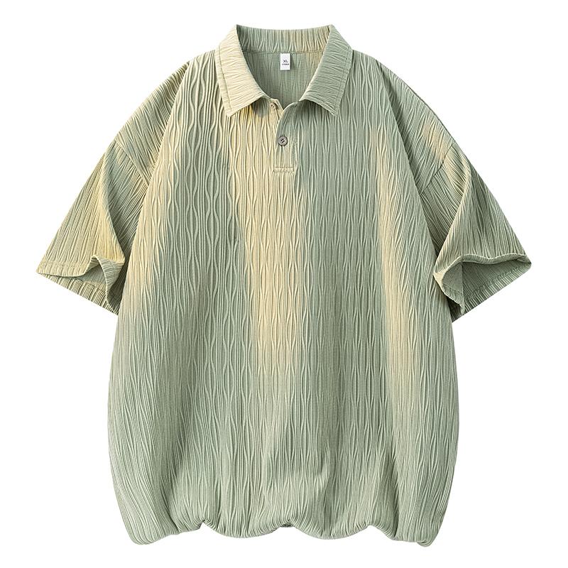 Lapel Short Sleeve Polo Shirt Men's Loose Casual Top