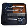 Portable Pet Grooming Scissor Set: Flat & Curved Hairdressing Tools
