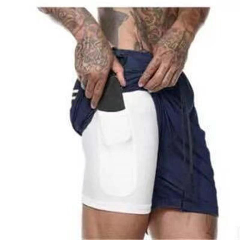 Summer Men's Casual Running Shorts - Multi-Pocket, Double Layer, Plus Size Fitness