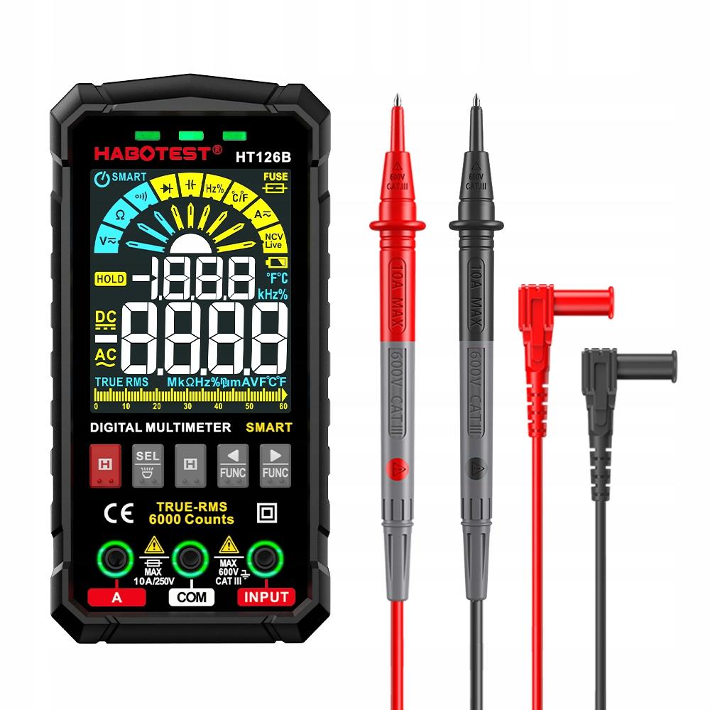 Cyfrowy Multimetr Uniwersalny Ncv Rms Live Test Termopara Temp. Latarka Led