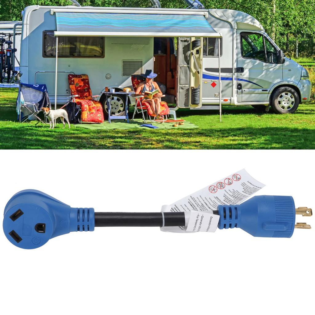 Portable RV Power Adapter Conversion Cable 30A to 30A 125V 10awg 3 Cord for Charging Vehicles