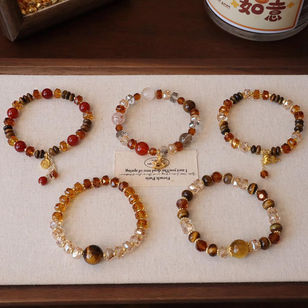 Natural Tiger'S Eye Stone Bracelet, Agate Crystal Bracelet. Fashion Women Daily Jewelry Lucky Gift