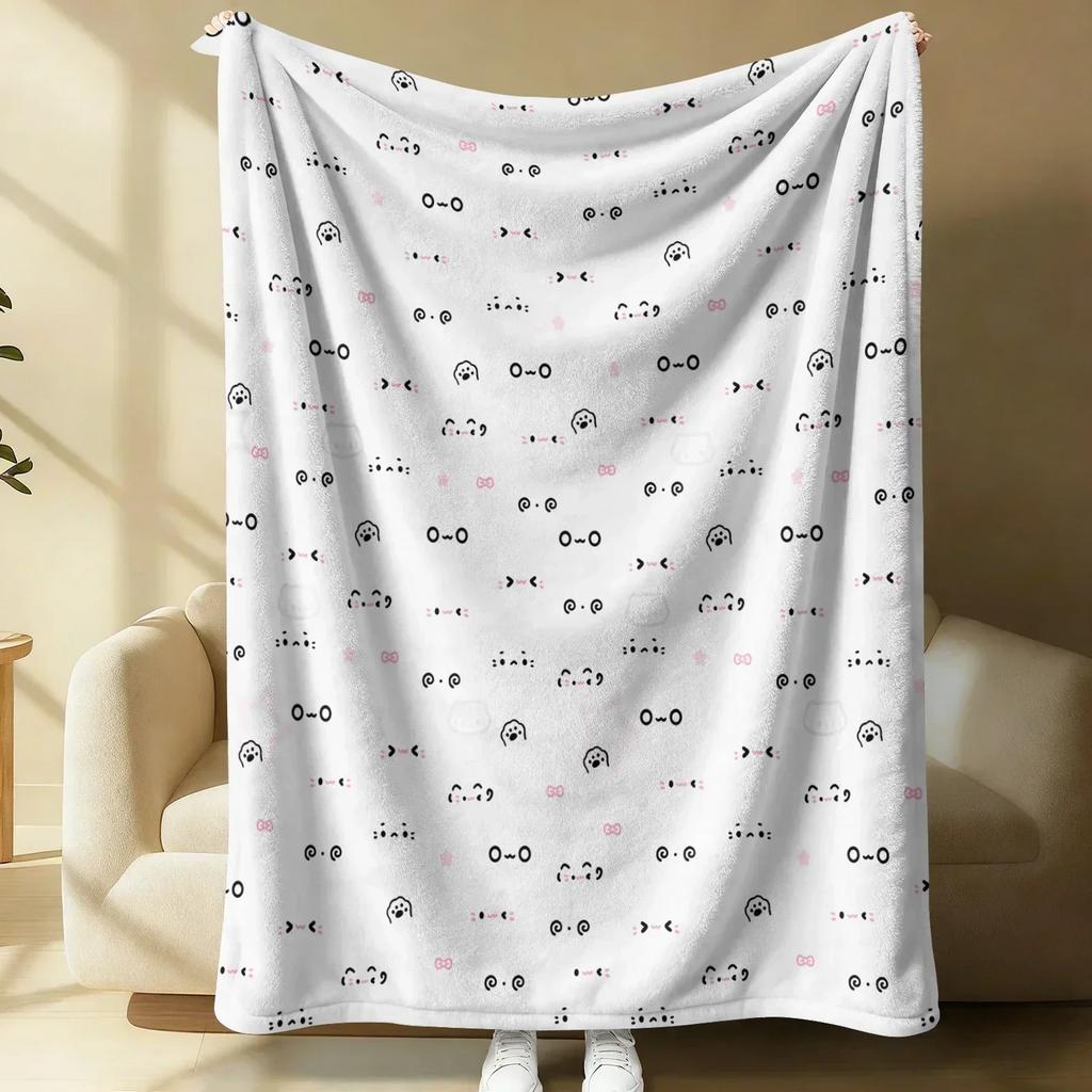 Sanrio Hello Kitty Plush Flannel Blanket Lightweight Throw Pink Gingham Apple Blanket Bed Sofa Cover School Office Nap Shawl