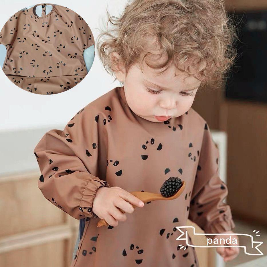 Waterproof Reversible Smock Bib for Babies - Super Soft, Food Catcher, Anti-Stain, Feeding Bib