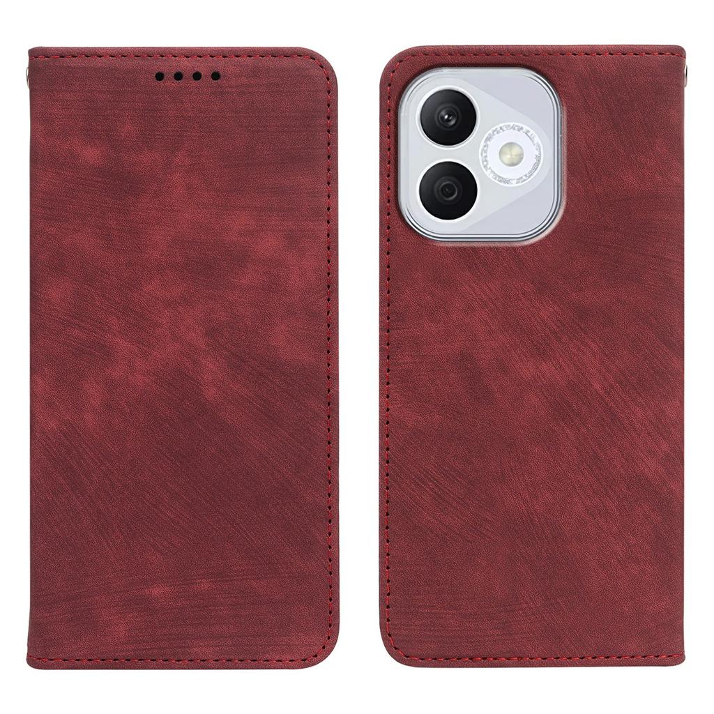 For Honor 400 Lite 5G Case Strong Magnetic Leather Wallet Phone Cover with Striped Texture