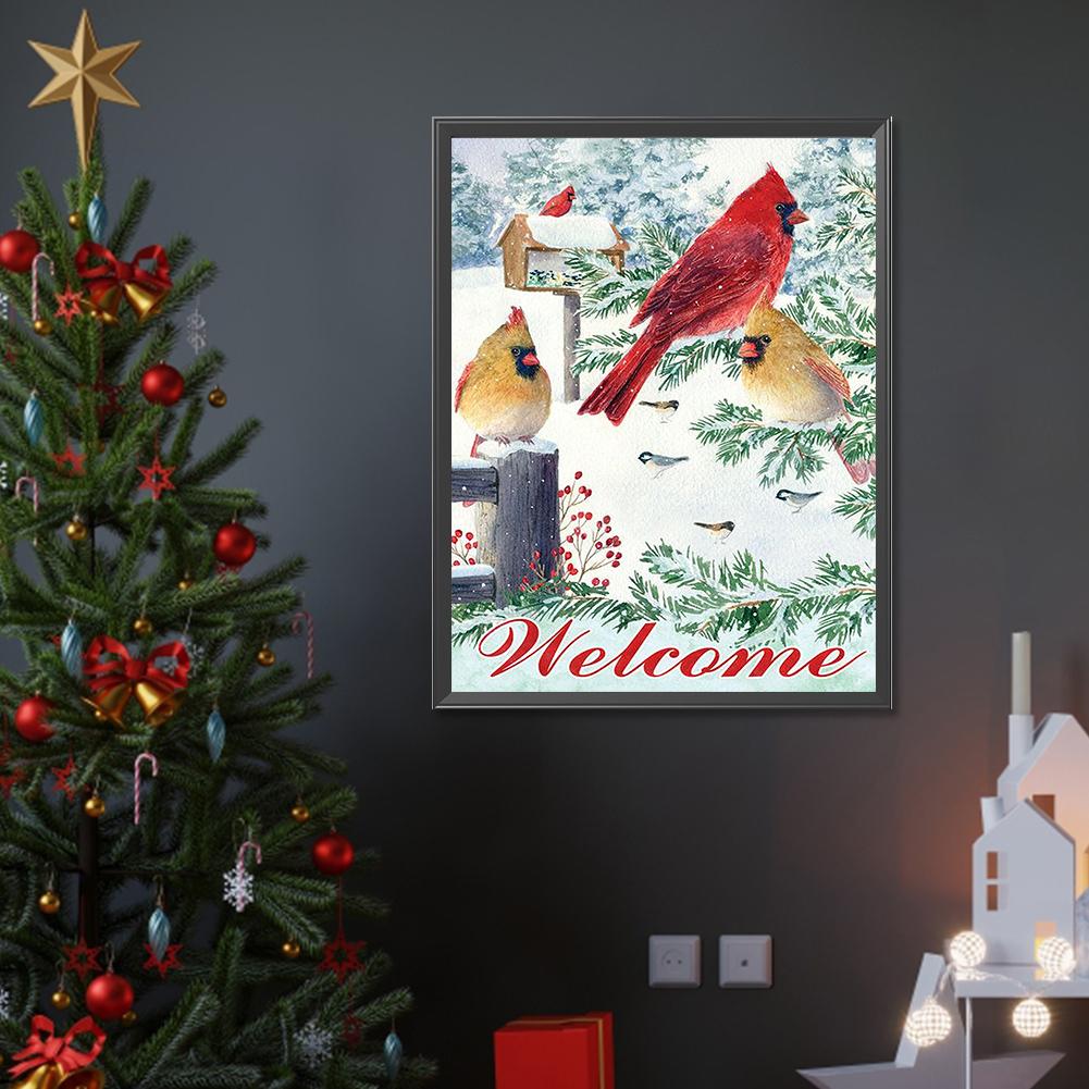 5D DIY Full Round Drill Diamond Painting Cardinals Kit Home Decoration Art Craft