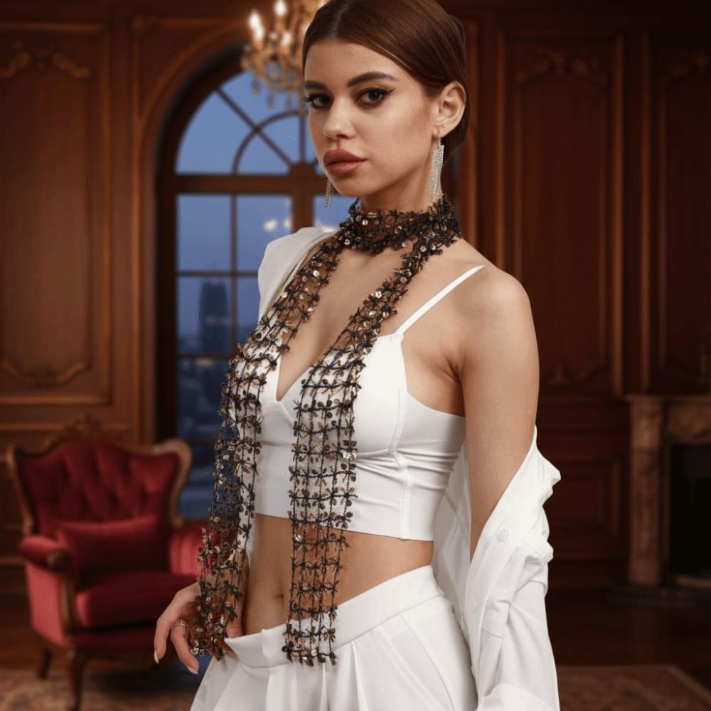 Hollow Belly Dancing Scarf Shiny Sparkling Hair Accessory Sequin Scarf Belly Dancing Belt
