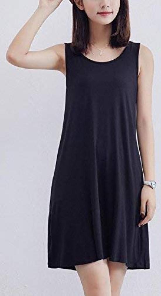 Feminine Tank Top Dress Mini Length Long Length Inner Dress Boat Neck Maternity Inner Cute Above the Knee Long Pretty Girly Dress Shirt Slimming Chic