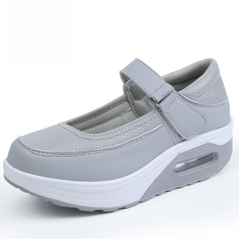 Fashion Air-cushion Nurse Shoes, Women's Soft-soled, Breathable, Thick-soled, Non-slip, Non-tiring Feet, Work White Shoes, One-step Flat