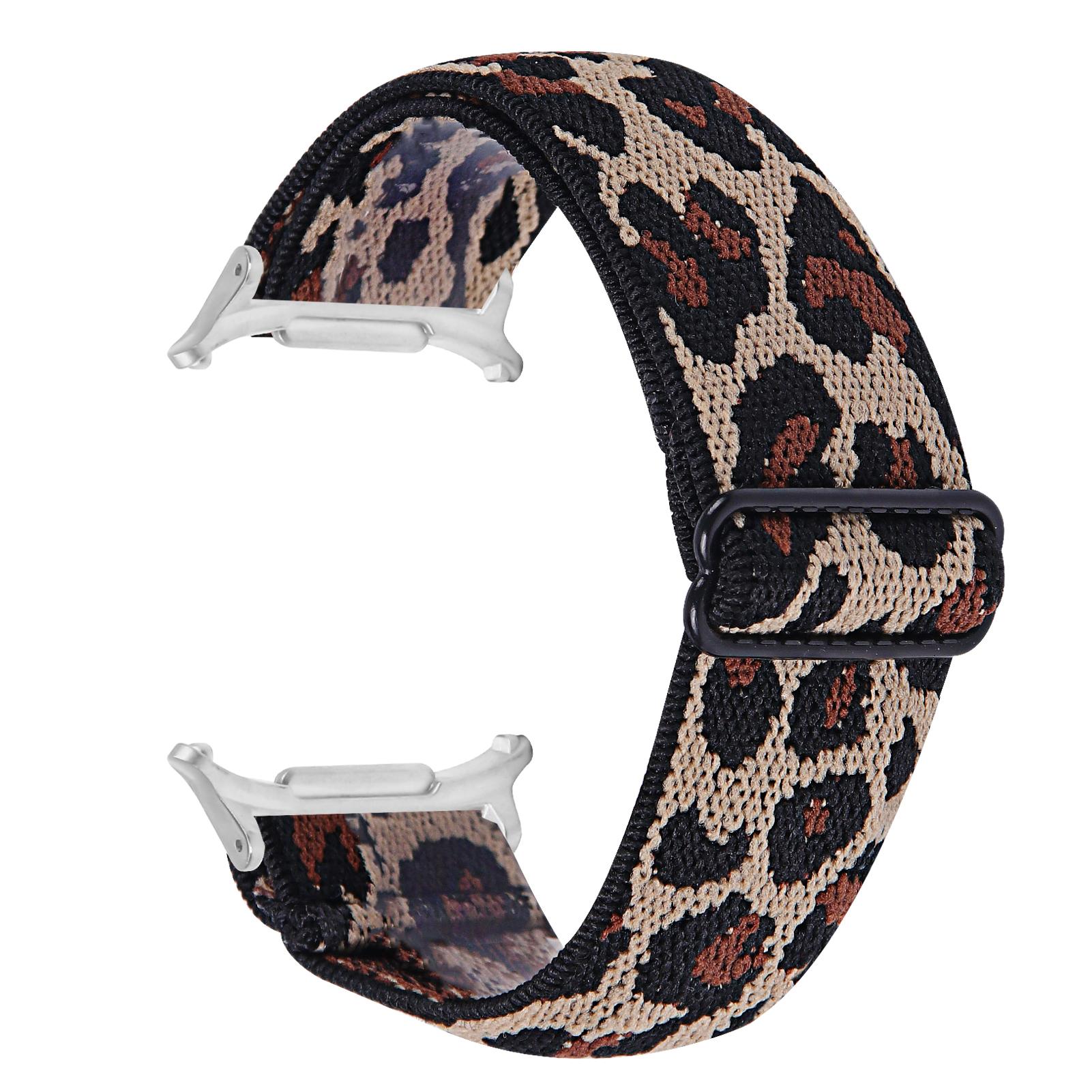 

Watch Band For Samsung Galaxy Watch8 44mm/40mm/Watch8 Classic 46mm Adjustable Elastic Wrist Strap with Silver Connector B