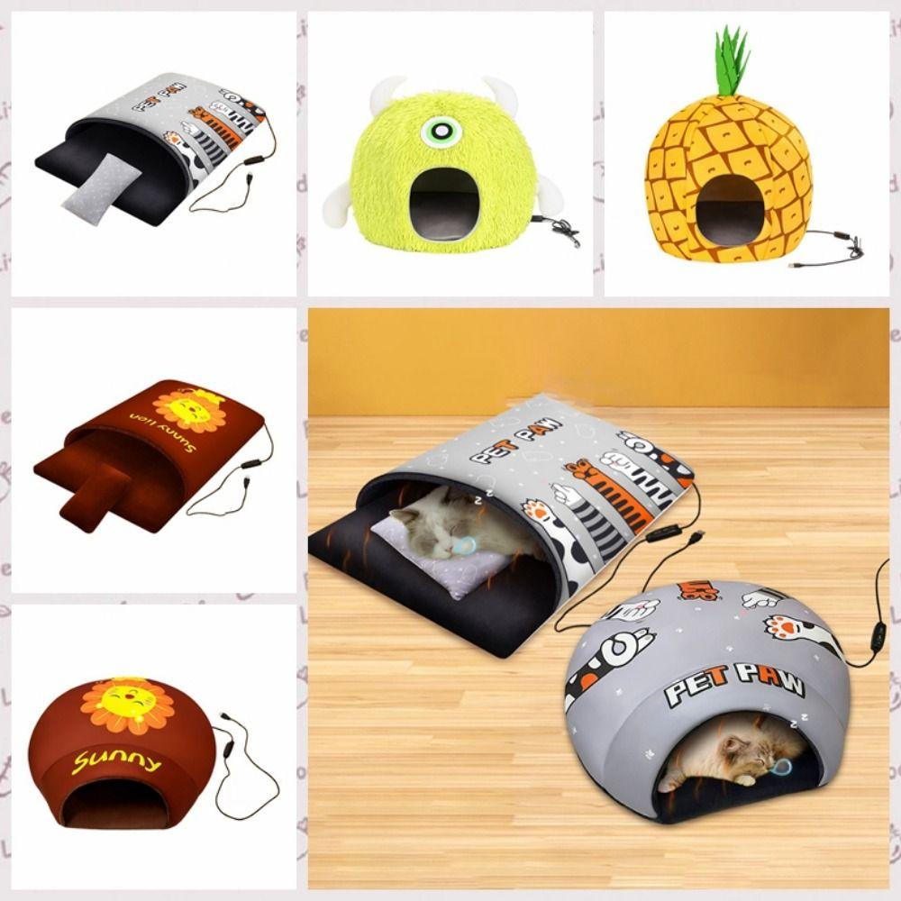 

Adjustable Temperature Electric Heating Cat Nest Removable Cat Heating Bed Autumn