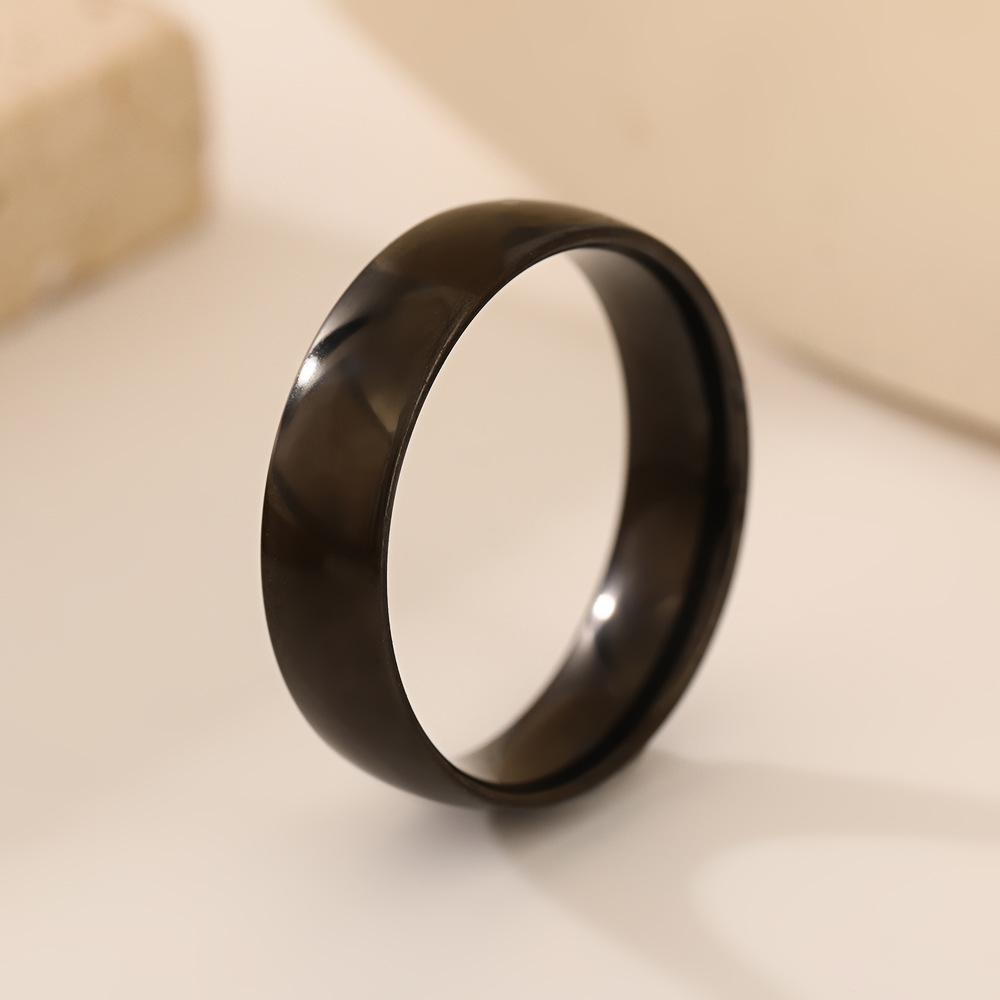 s/6MM Trendy Titanium Steel Simple Glossy Ring for Women Men Couple Multi-size Wedding Rings Party Gifts Jewelry Accessories