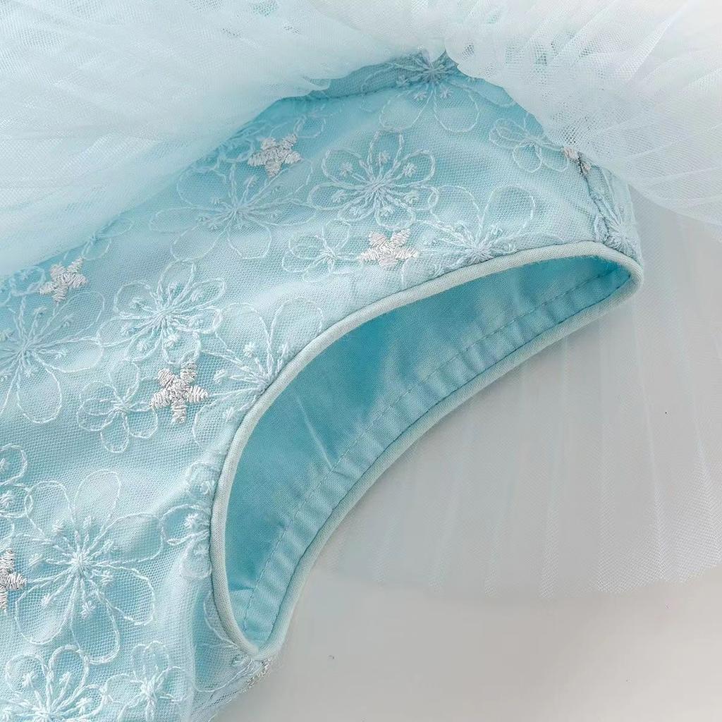 David Bella Children's Dress Summer Dress Girls' Elegant Mesh Princess Dress Baby Casual Dress