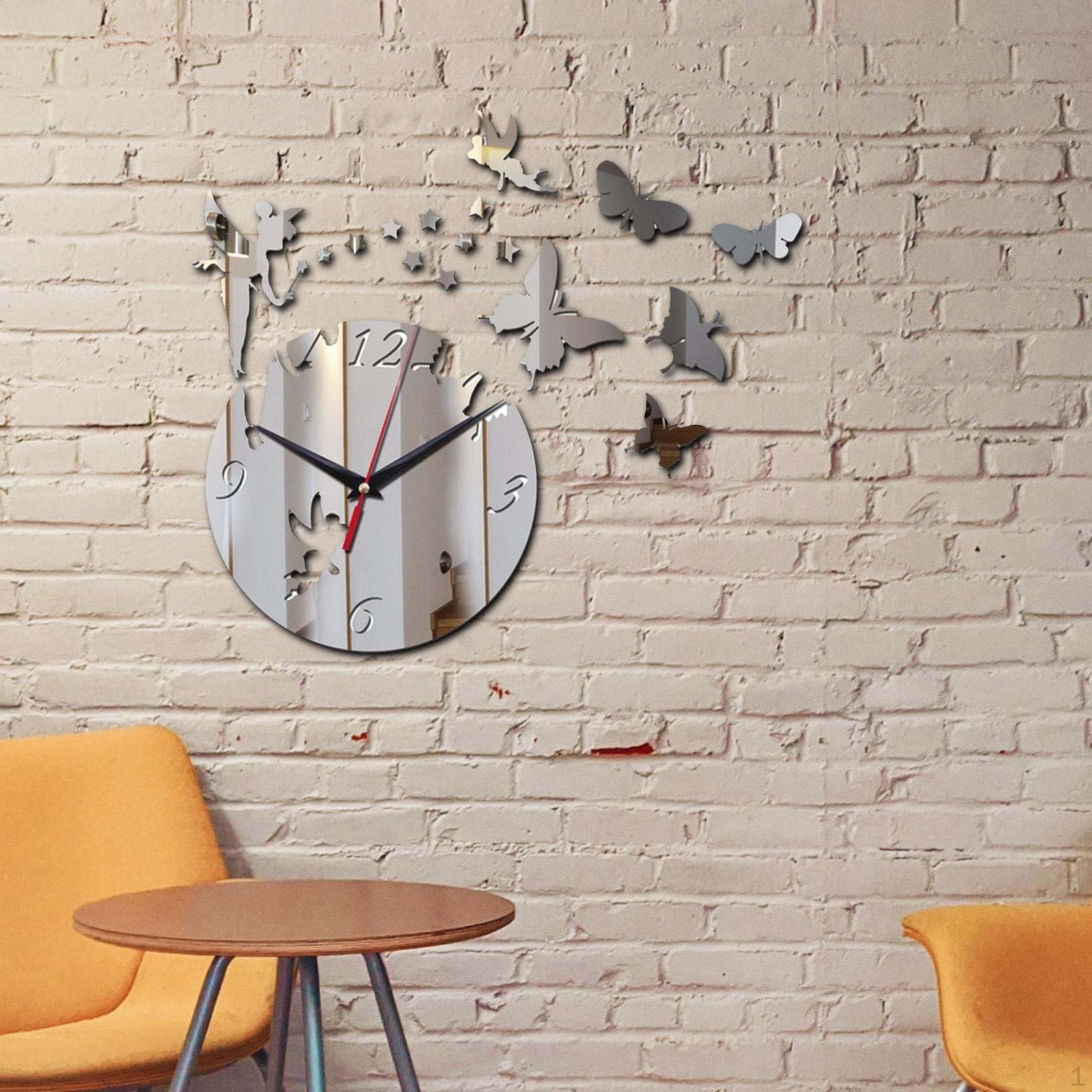 

DIY Акриловые Светящиеся Настенные Часы Наклейки Без Рамки Большие для Гостиной Спальни Argent2