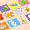 48pcs/set Paper Cuttings Toys Painting Drawing Paper Handmade Children Early Education Toy Art Supply Handicrafts Scissors TMZ