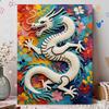 5D Pearl Kit Majestic Dragon Pattern DIY Rhinestone Art Relaxing Handmade Ornament Home Wall Desktop Decoration for Beginners