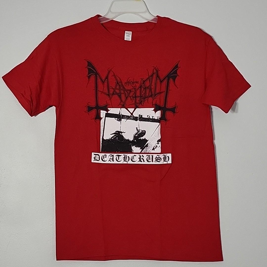 MAYHEM, The True, Deathcrush XL Official T-Shirt Black Mens Band Logo Unisex T-Shirt XXXL