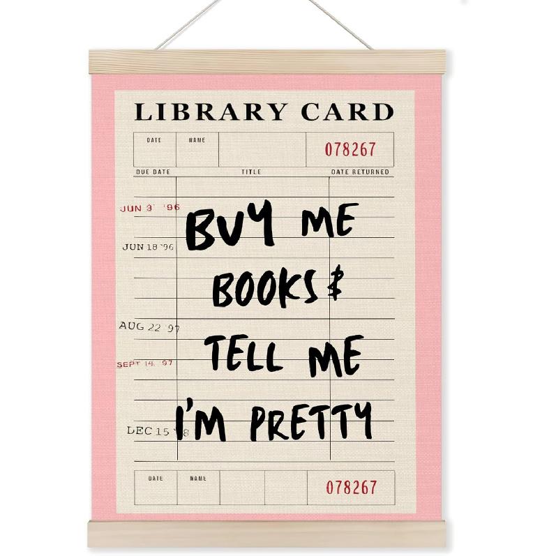 HUGANE What's the Best That Could Happen Wall Art Poster Hanger Frame, Trendy Pink pirational Quote Canvas Pictures Prints Hanging Wall Decor for