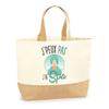 Tote Bag - PLANETEE - "I Can't" Spa - Natural Jute - Beige - Printed In France
