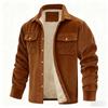 Men's Long-Sleeve Corduroy Jacket With Lapel, Pockets & Single-Breasted Design | Fleece-Lined For Warmth, Fashionable & Casual