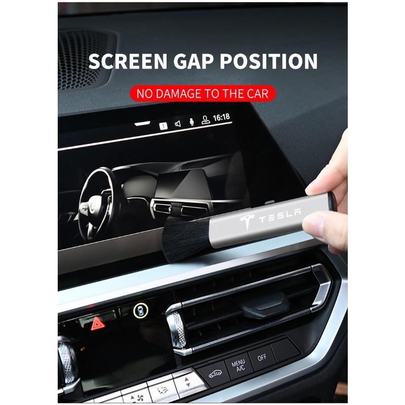 1Pcs Car Interior Cleaning Brush Telescopic Small Soft Brush Accessories For Tesla Model S Model X Model Y Model 3 Roadster SpaceX