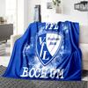 Bochum Crest Flannel Blanket, Soft Polyester, Modern Design, All-Season for Camping, Travel, Gifts for holidays or birthdays