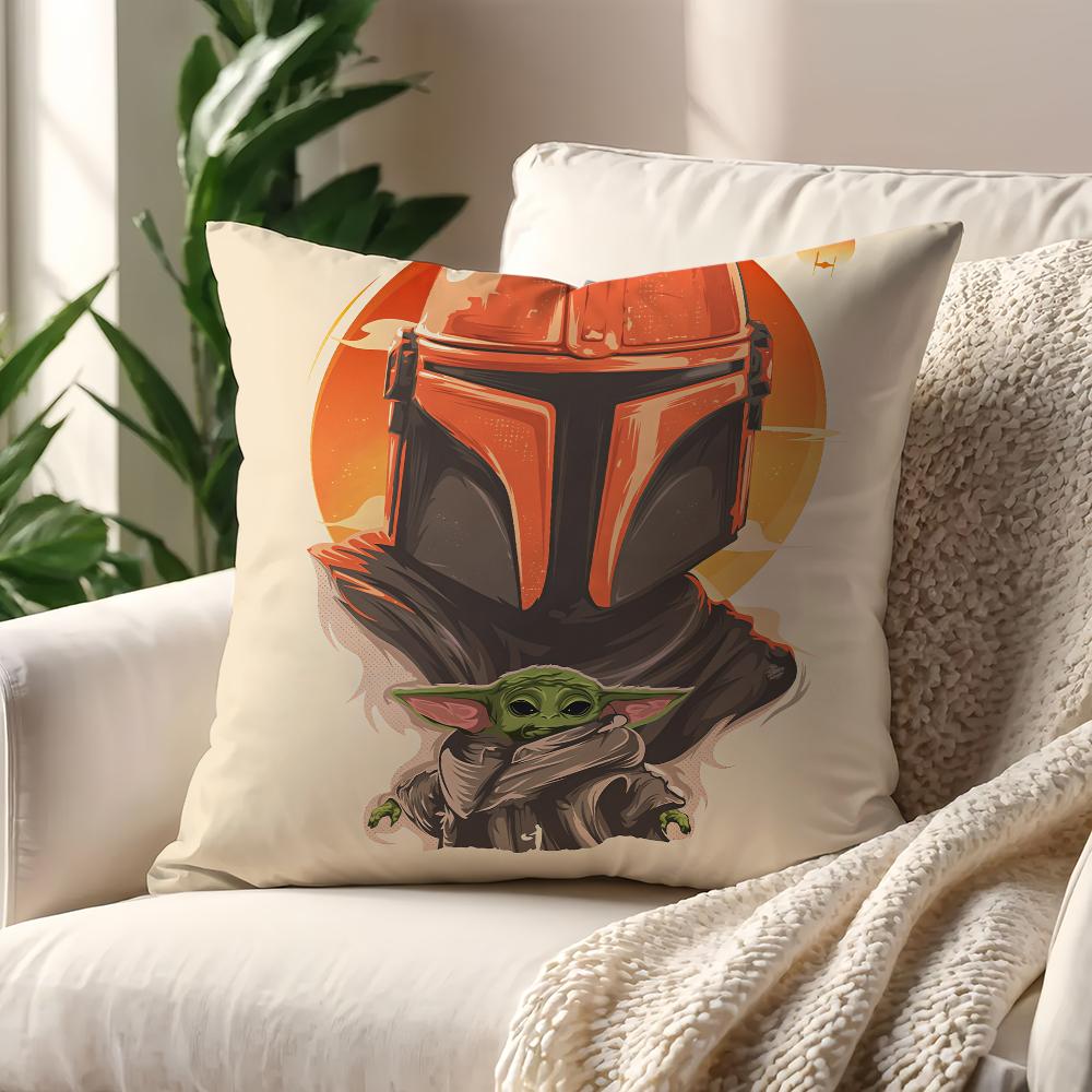 S-Star Wars-S G-Grogu Baby Yoda Kawaii cushion cover For Pillow Printing Sofa Decoration Home Car Room Office Nordic Simplicity