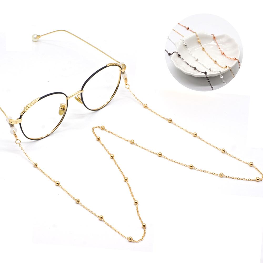 Fashion Copper Womens Gold Silver Eyeglass Chains Sunglasses Reading Beaded Glasses Chain Eyewears Cord Necklace Strap Rop