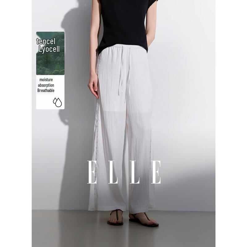 

ELLE Women s Lace-Trimmed Wide-Leg Trousers XL