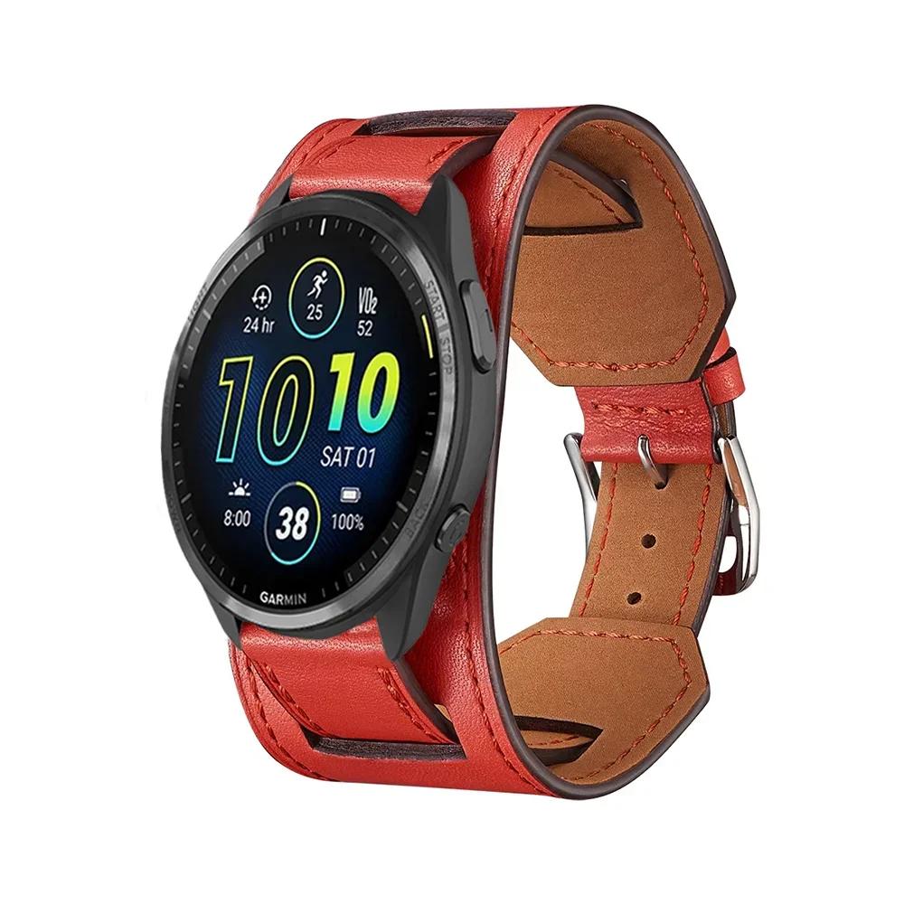 20mm 22mm Leather Strap for Garmin Forerunner 265 255 965 955 55 245 165 745 Bracelet Band Garmin Vivoactive 5 4/Vivomove Trend