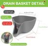Drain Basket Small Colander Bowl with Spout Silicone Food Pasta Berry Sink Strainer for Washing Fruits Vegetables Salad 1pcs